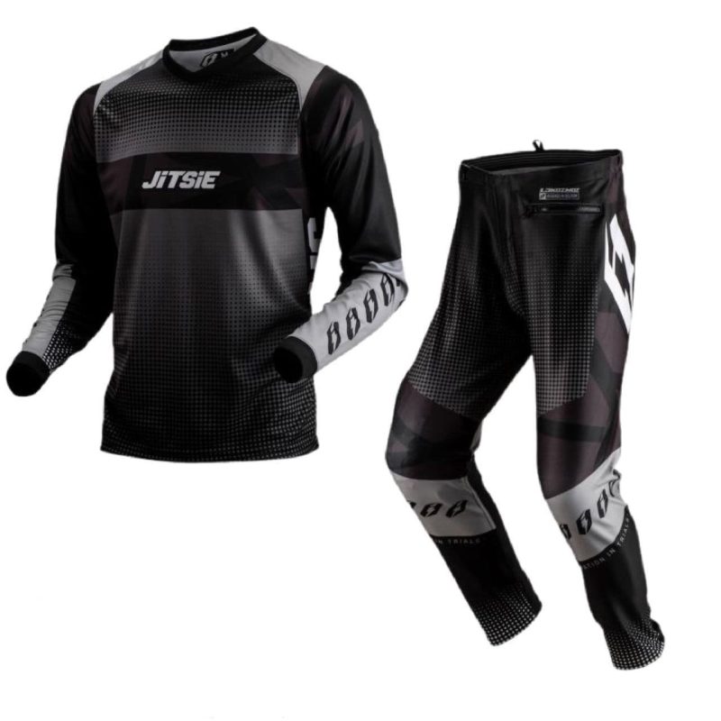 JITSIE KOZMOZ GREY/BLACK RIDING SET TRIALS, one set left, size 38"/2XL