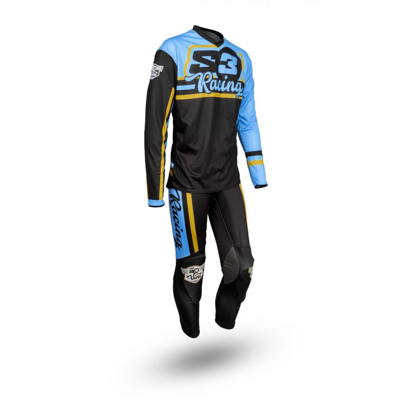 S3 COLLECTION VINTAGE BLUE GOLD RIDING SET TRIALS SIZE MEDIUM