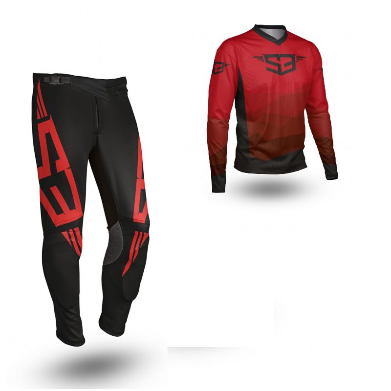 S3 RED/BLACK RIDING SET TRIALS SIZE 2XL
